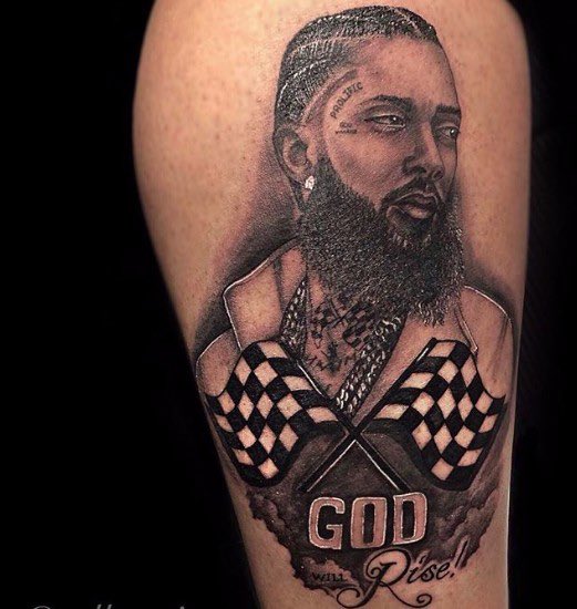 Tribute to Nipsey, done by my friend Francis at Flash Tattoo in Plainfield  NJ. : r/tattoo