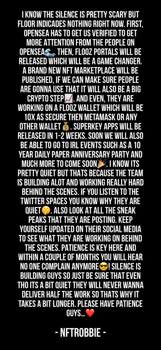 NFTrobbie_FLOOZ's tweet photo. A MESSAGE FROM ME TO YOU GUYS! ❤️ https://t.co/ghSHhHHeTA