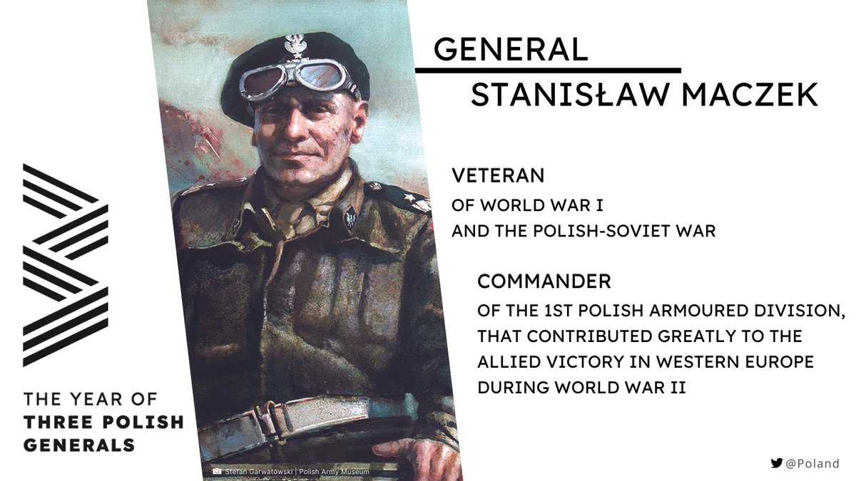 Poland's tweet photo. Gen. Stanisław #Maczek was known for outstanding military talents. He is said to have never lost a battle.

During #WW2 he fought alongside the Allies and commanded the 1st 🇵🇱 Armoured Division on its combat route through Europe.

He was born #OTD in 1892.

#ThreePolishGenerals🇵🇱 https://t.co/97f4UYioZe