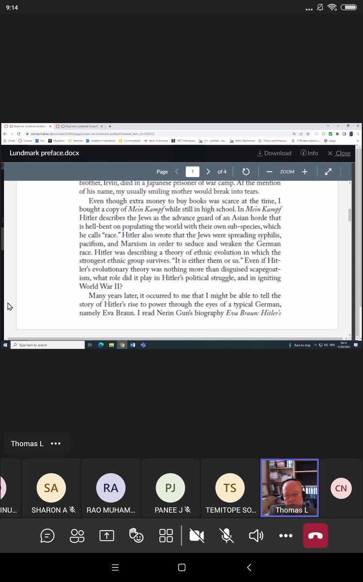Today's lecture is about "nationalism in #Europe", and what the lecturer is describing is what we ca...