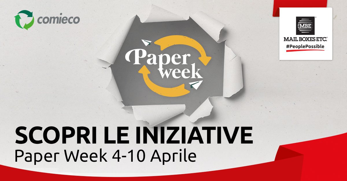 Anche MBE supporta la #PaperWeek. Dal 4 al 10 Aprile, torna la settimana di iniziative organizzate da <a href="/comieco/">Comieco</a> dedicata al mondo del riciclo di carta e cartone, ricca di appuntamenti gratuiti digitali e in presenza. Scopri di più sull'evento: bit.ly/3JQwRlA