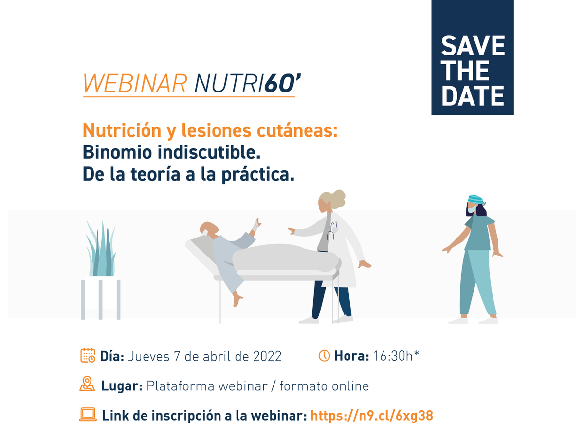SAVE THE DATE 📣

Webinar Nutri60' Nutrición y lesiones cutáneas: Un Binomio indiscutible. De la teoría a la práctica. 🩹

Jueves 7 de Abril 🗓️ a las 16:30 🕠

Online 📲

Inscríbete 👇🏻

vegenathealthcare.es/area-profesion…