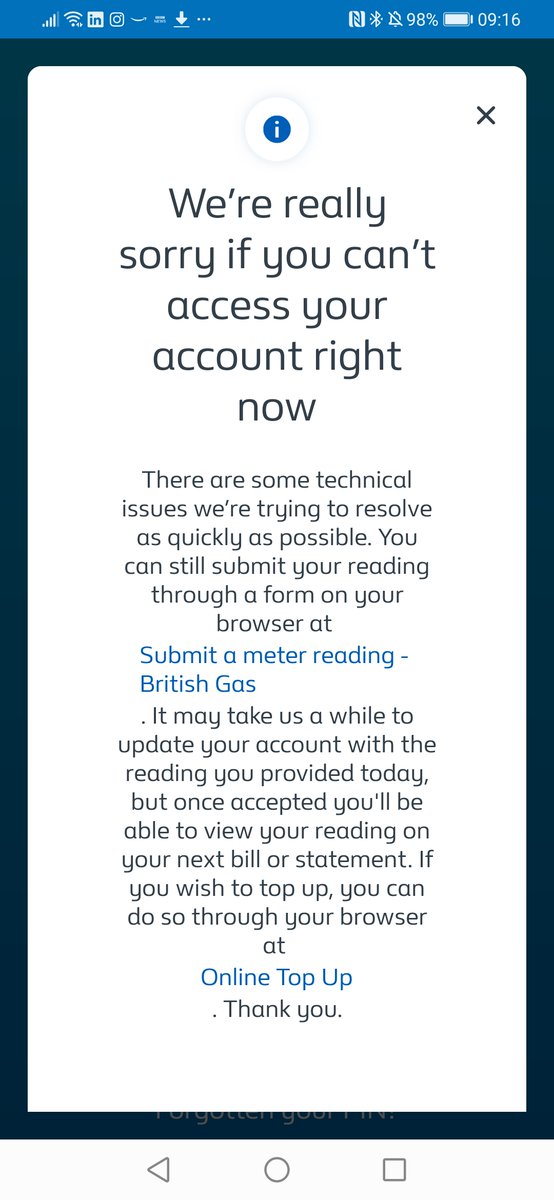 Incredibly disappointing to hear that energy supplier apps not working today again as people take time to #BigMeterRead. Really not good enough @Ofgem. Customers should not be the ones disadvantaged here but yet again it looks like it.