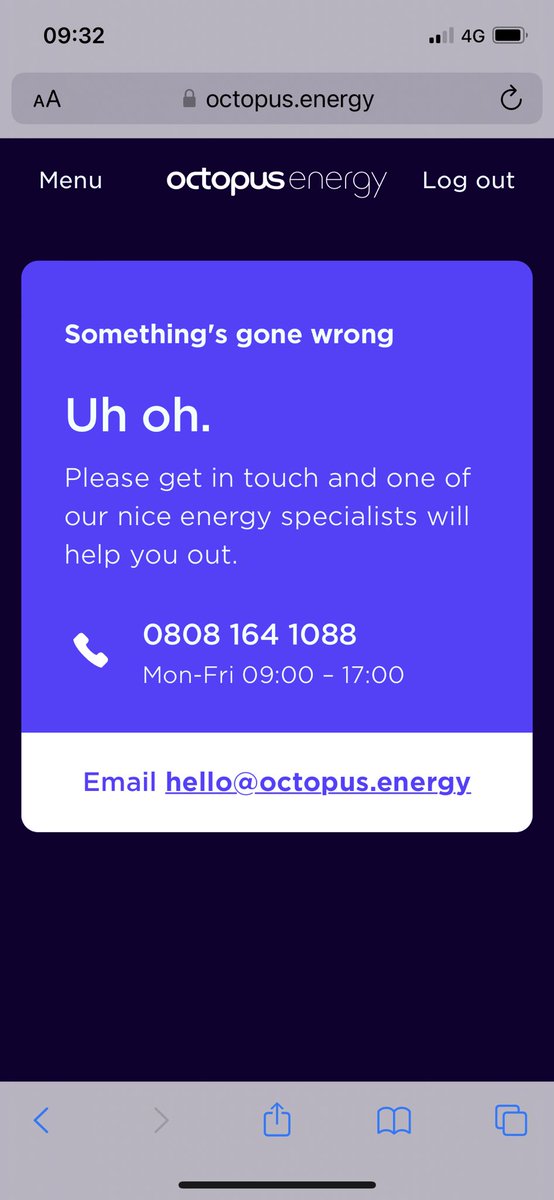 mrs_smith1982's tweet photo. @OctopusEnergy unable to submit my meter readings online, should I keep trying or is there another way I can do it? https://t.co/iOfKFjpV3M