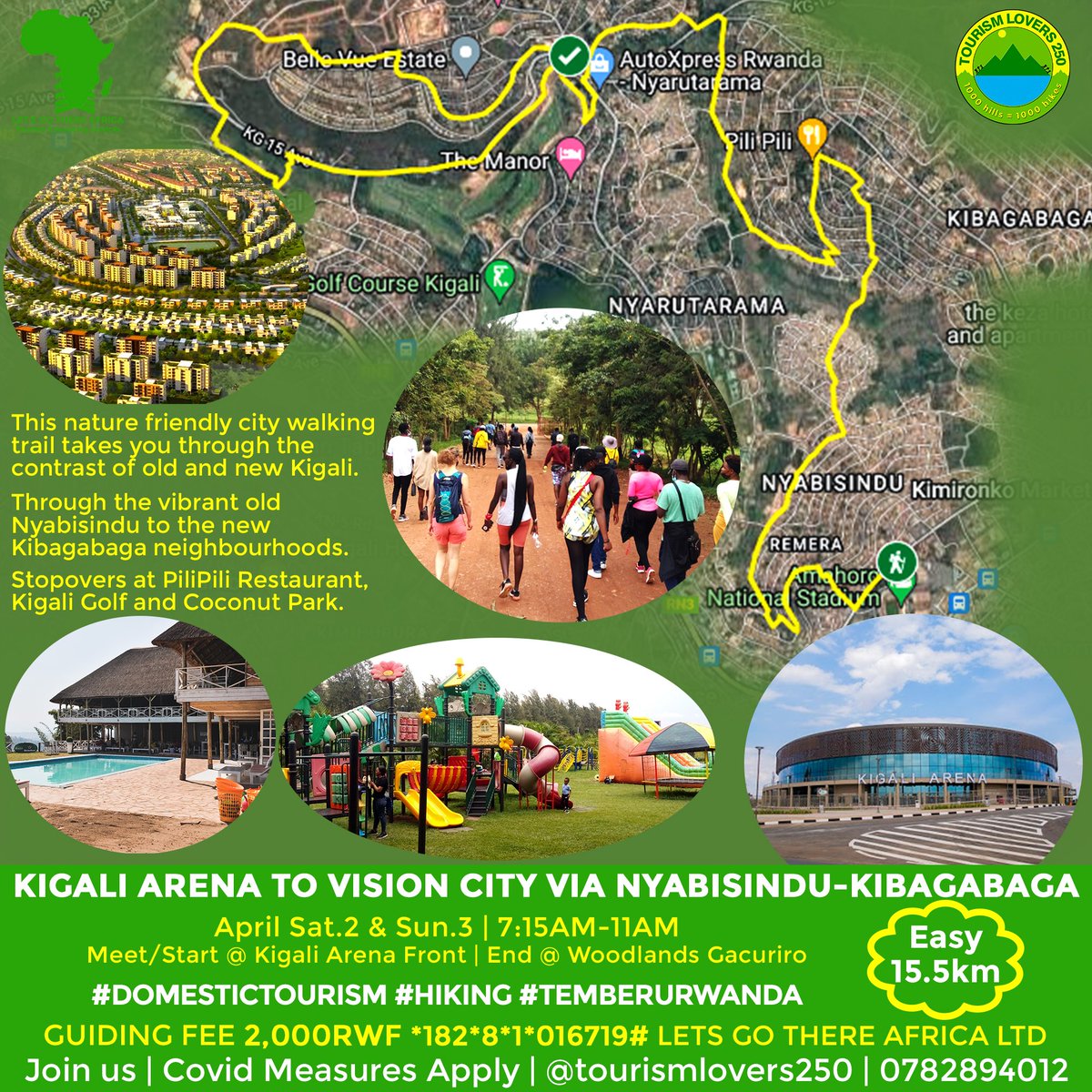 TourismloversRw's tweet photo. Here we go for our #easytrail #kigalicitywalk through old and new neighbourhoods.
#RwOT Join us to explore our beautiful nature friendly capital city.
Whatsapp (+250) 0782894012 https://t.co/1G9Hk8FDni