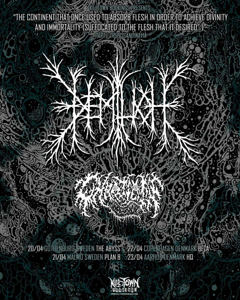 Demilich will start gigging again! The tour is split into three parts.

More info @ demilich.band/true-scandinav…

#Demilich #tour #Chaotian #KillTown #AshCraphicDecay #Ibayarifin #AnttiBoman #DeathMetal #OSDM #FinnishDeathMetal #OSFDM #FinnishMusic