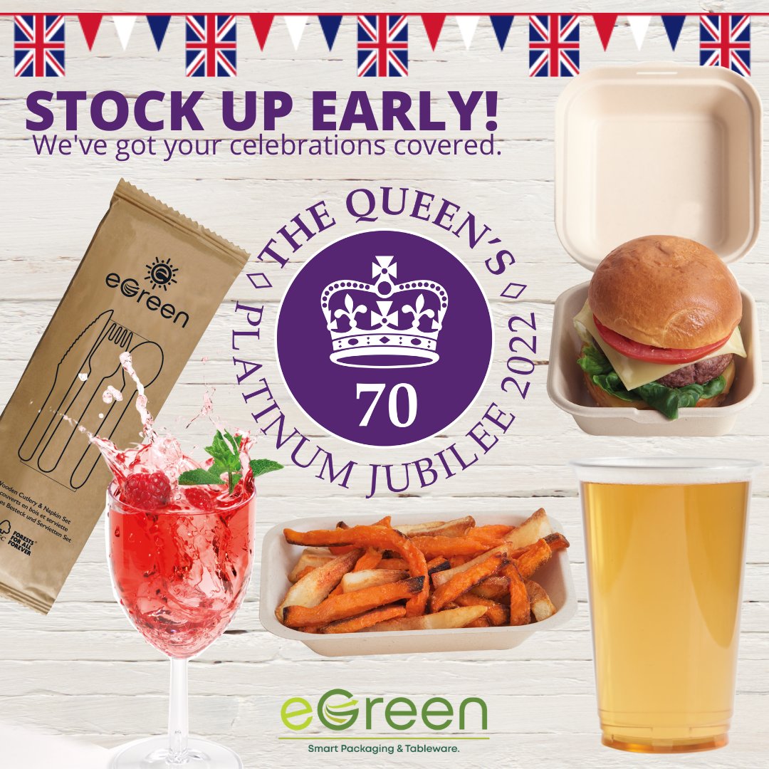 We have a great collection of products to help your parties go with a bang.
: sales@egreen.co.uk | 0208 646 0456

👑
#queensjubilee #platinumjubilee #queenelizabeth #celebrations #bankholiday #70yearsservice #royalcelebrations #jubileeparties #jubileecelebrations #HerMajesty