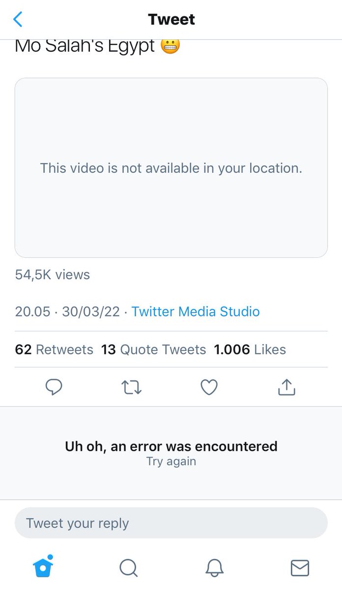 _derama's tweet photo. Twitter has been scuffed on mobile all day for me. Seems like I am not the only one either. Keep getting “Tweets aren’t loading right now” and “Uh oh, an error was encountered.” All I can see is the TL. Can’t view replies, profiles, bookmarks, or lists. Oof. @TwitterSupport https://t.co/VP5hRo80Dn