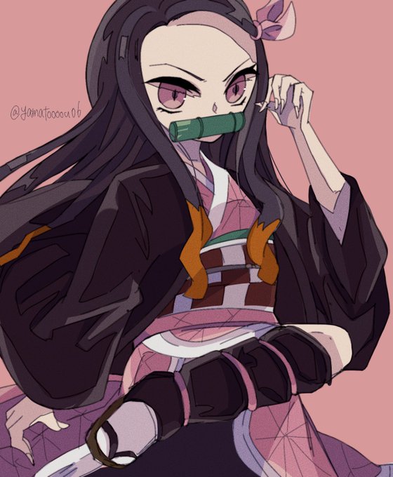 やまとさんがTwitterに投稿した竈門禰豆子(鬼滅の刃)のイラスト。