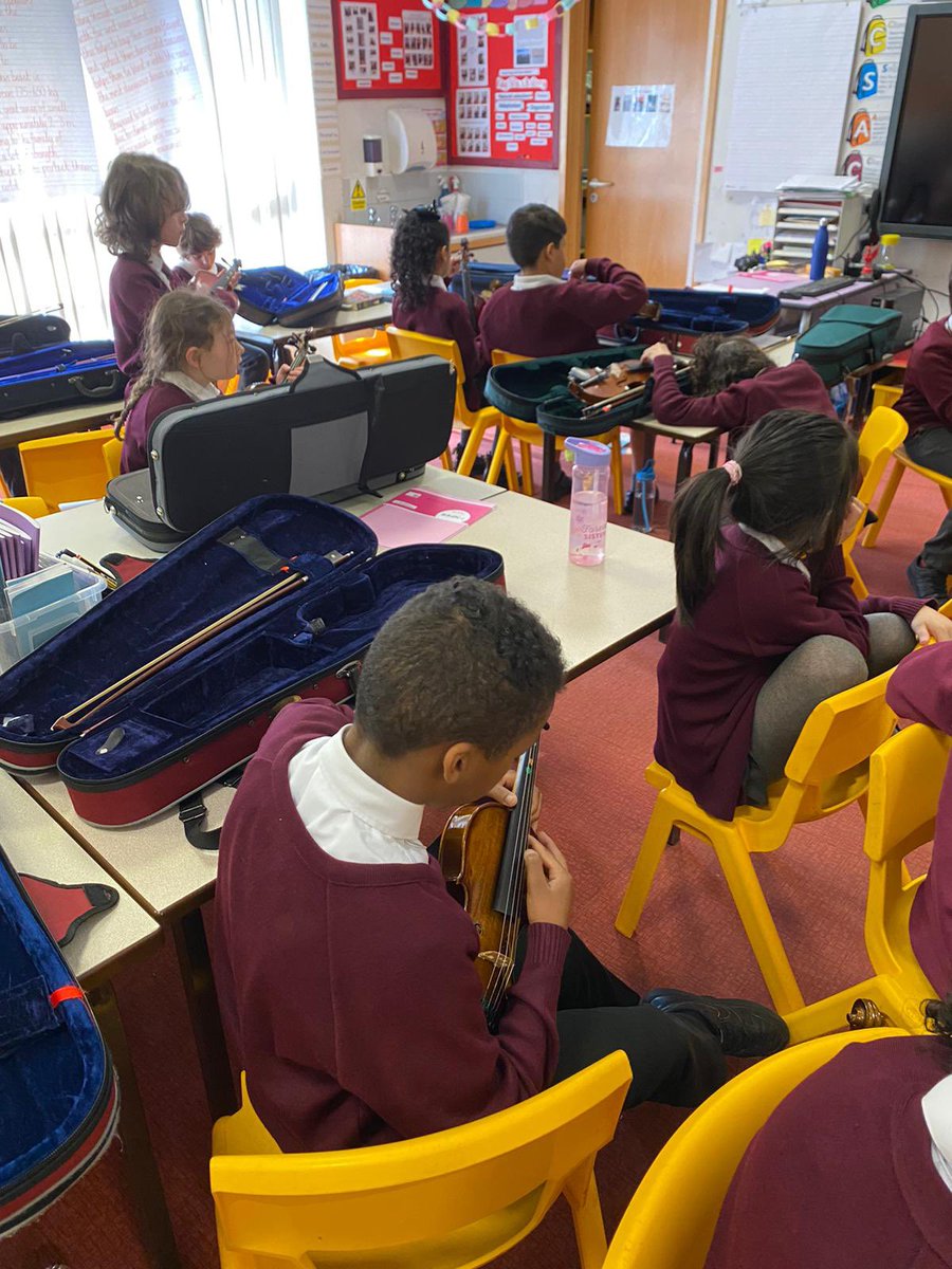 After learning what note each string on a violin is, we composed our own songs. 😊 <a href="/GreenbankSchool/">Greenbank Primary</a>