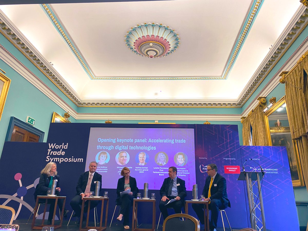deepeshapatel's tweet photo. On now: @FinastraFS World Trade Symposium. Talking #digitalisation #russiaukraine #digitalislands #circulareconomy #traderisk #digitalliteracy with @TheEconomist @OECDtrade @FAIRTRADE  @shippingics https://t.co/BHxqSJTO7a