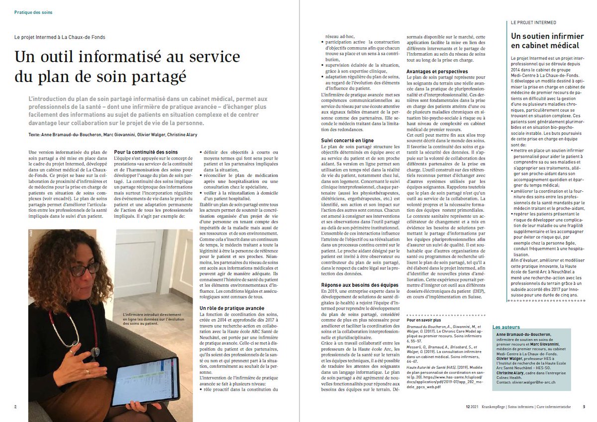 ColnecHealth's tweet photo. Comment @ColnecHealth a traduit les attentes des #soignants d'un cabinet de #médecinedeville et d'un cabinet d'infirmières en langage informatique pour optimiser la prise en charge de #patients en situation complexe? Voici l'article publié sur «Soins infirmiers» n.12/2021 https://t.co/Wo5KhShRVi