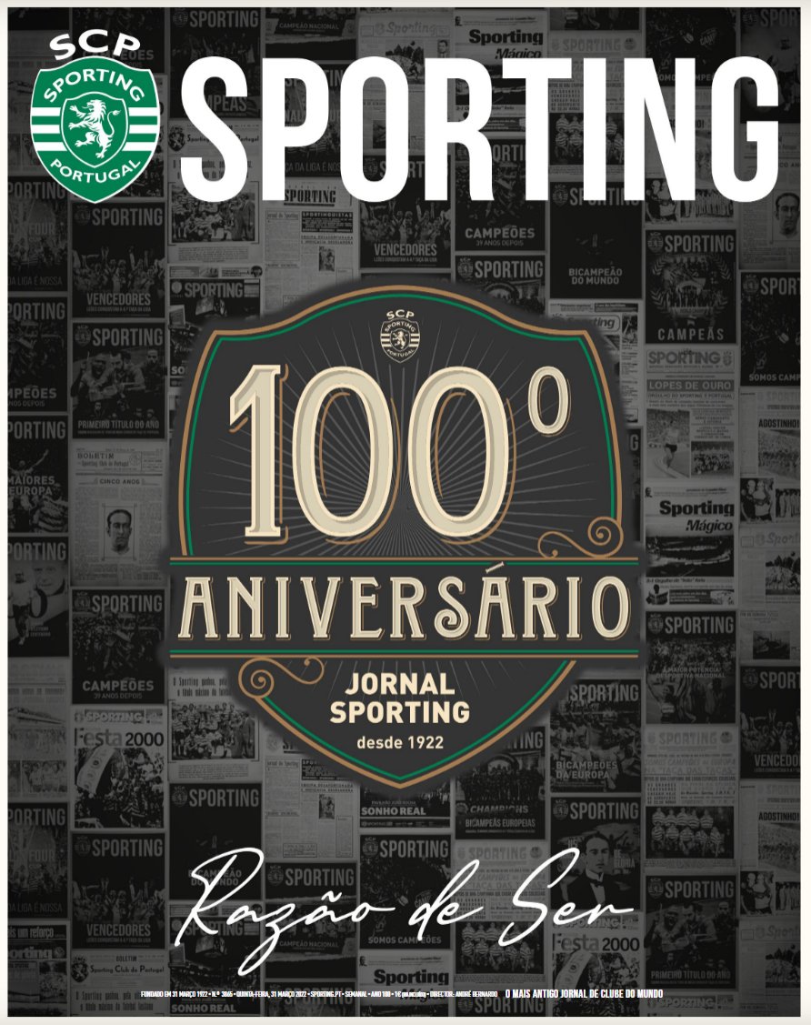 Parabéns ao #JornalSCP pelos seus 100 anos! 💚

#SportingCP