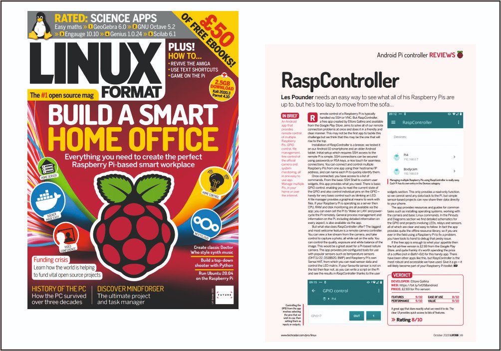 egal_net's tweet photo. Even the well-known magazine "Linux Format" writes an interesting article on the RaspController app. These are great satisfactions !!! 😁💪

#EgalNet #RaspController #raspberrypi #android #ios #app #iot #internetofthings #ssh #magazine #linuxformat #LXF268 @linuxformat https://t.co/DmbPgQY9md