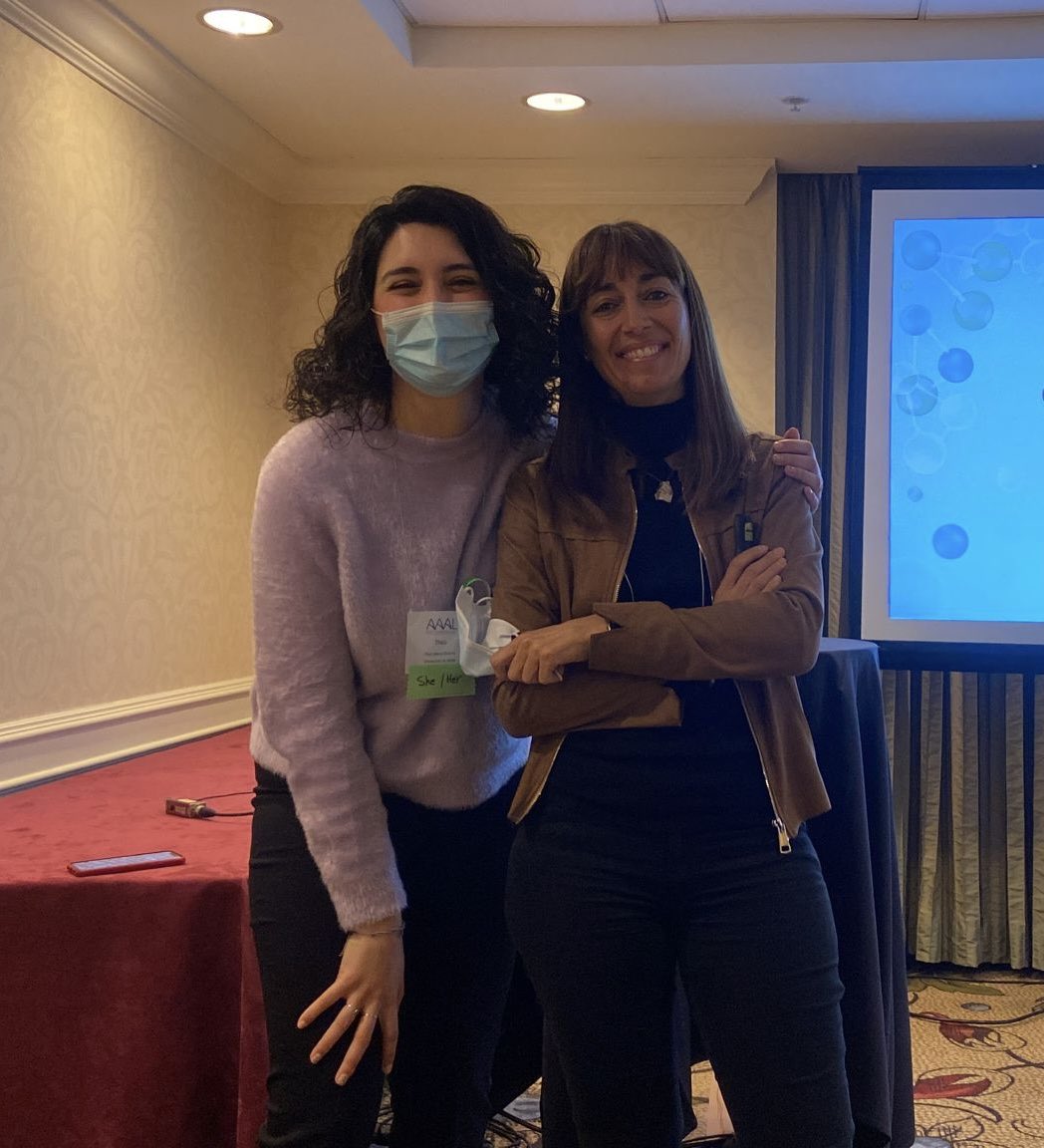 UdLCLA's tweet photo. We’re back with exciting memories! Our CLA members Àngels Llanes and @ThaisNeor presented in #AAAL2022. Their study aimed at exploring the use of #monolingual and #plurilingualassessment approaches in #productivetasks in English. Thanks for your insightful contributions🤩 https://t.co/1A6fu30aBj