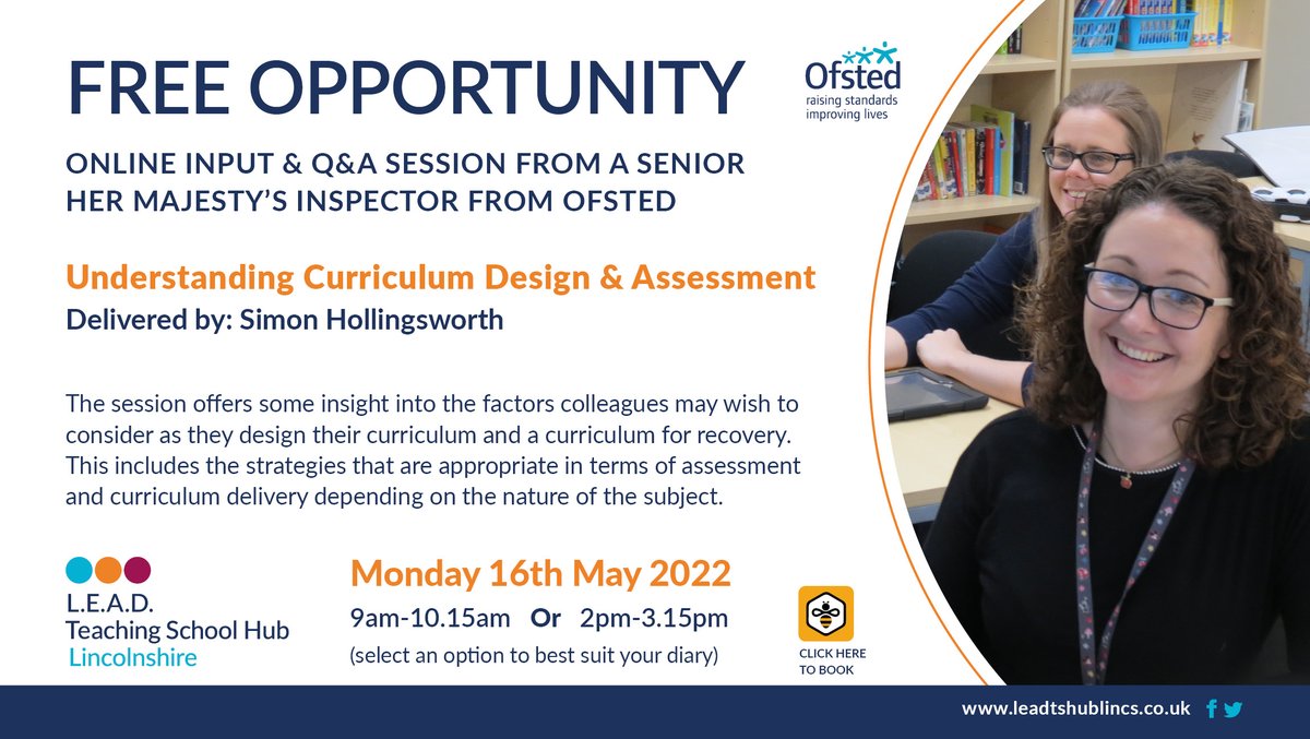 LEADTSHub's tweet photo. Have you booked onto this FREE event focusing on understanding curriculum design and assessment? 

Reserve your place today: https://t.co/lJS3TWqjIy https://t.co/9a4wvEQTFf