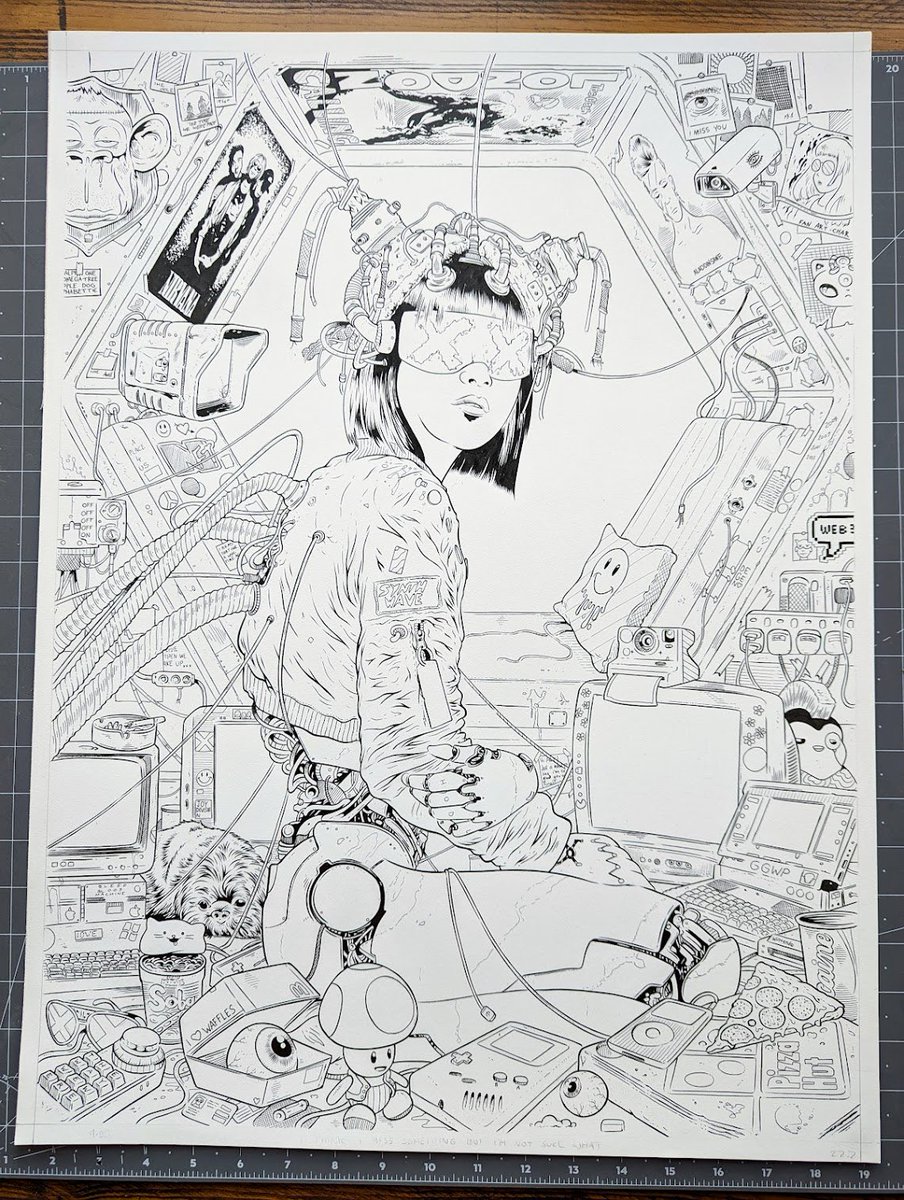 gm all!

a little sneak behind the curtain for the piece purchased by <a href="/RealKatoOG/">Kato</a> yesterday. 

all our work is inked by hand before being coloured digitally.