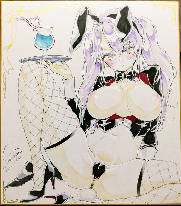 逆バニー菫ちゃん色紙原画です👯
今日の夜…できれば19時ぐらいまでにはBOOTHにお嫁に出します〜 