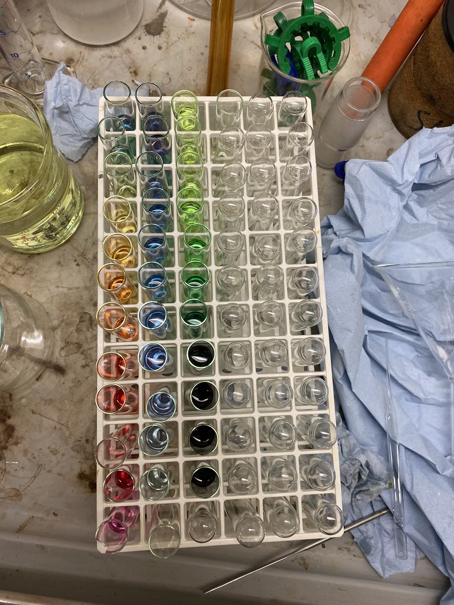 Caitlin_KFulton's tweet photo. Porphyrins do produce some very pretty colours! ๐ #Chemistry #porphyrin #research #UniofYork #STEM #column #colourfulscience #WomenInSTEM @lukeawilkinson https://t.co/4IrYtWC0ND
