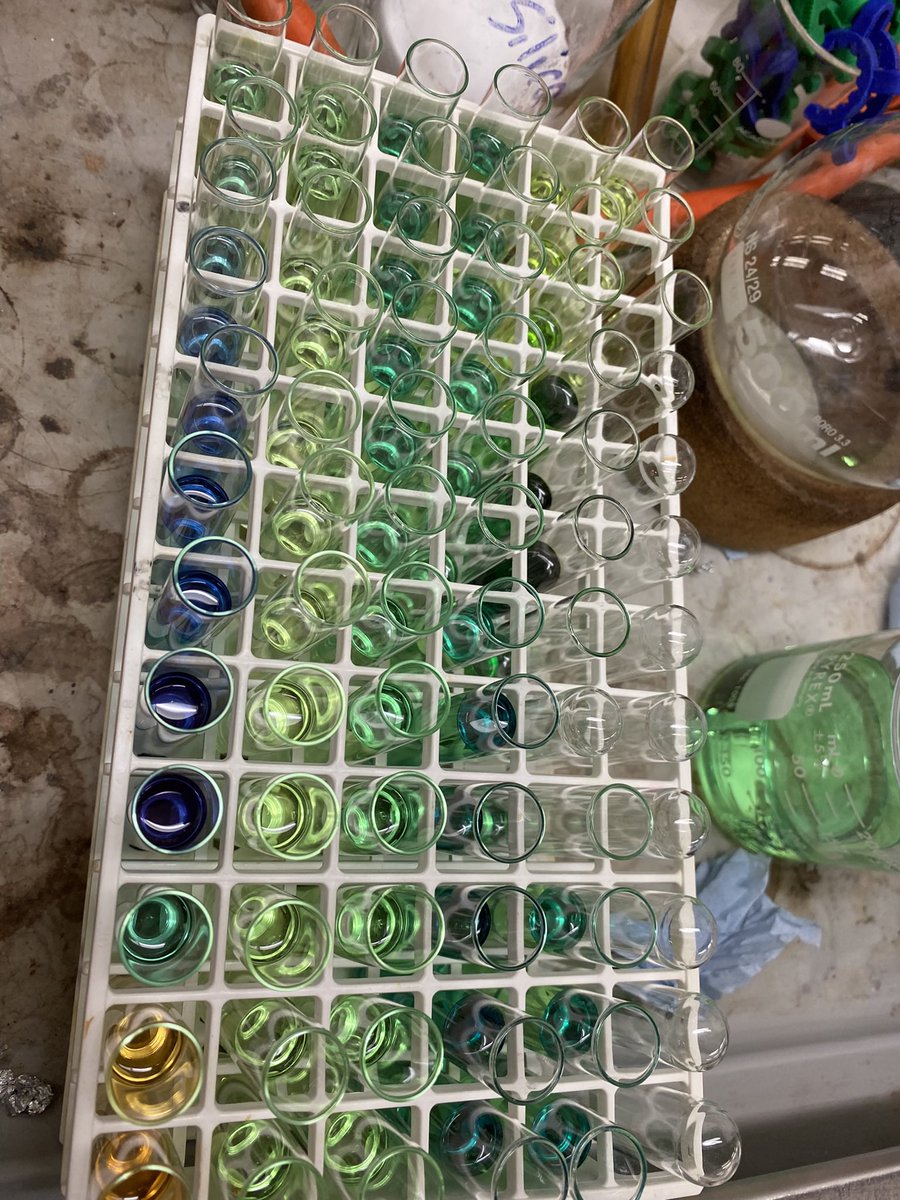 Caitlin_KFulton's tweet photo. Porphyrins do produce some very pretty colours! ๐ #Chemistry #porphyrin #research #UniofYork #STEM #column #colourfulscience #WomenInSTEM @lukeawilkinson https://t.co/4IrYtWC0ND
