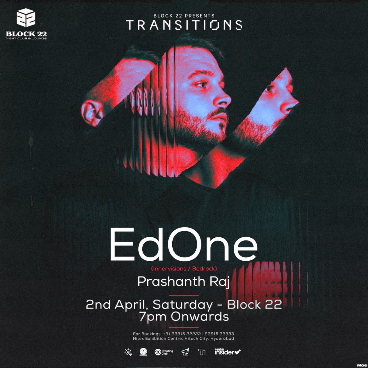 Block22Hyd's tweet image. #Hyderabad
Kickstarting our first edition of #Transitions for the month of April with Innervisions and Surrealism star 'EdOne' at Block 22 this Saturday.

#undergroundmusic #techno #edone #block22 #block22hyd #hyd #april #gig #weekend #saturday #cme #electronica #dancemusic