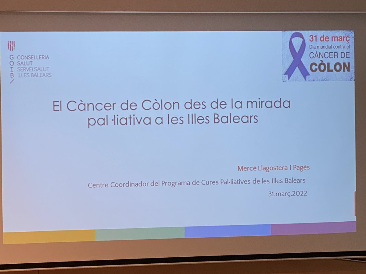Avui, la mirada pal•liativa està present a la jornada de Càncer de Colon a <a href="/SonEspases/">HU Son Espases</a> 

#DiaMundialDelCancerDeColon 
#paliativosvisibles <a href="/ContraCancerIB/">Asociación Española Contra el Cáncer Illes Balears</a> <a href="/secpal_/">SECPAL_CPaliativos</a> <a href="/AECPAL_/">AECPAL</a> <a href="/illespal_balear/">IllesPal</a>