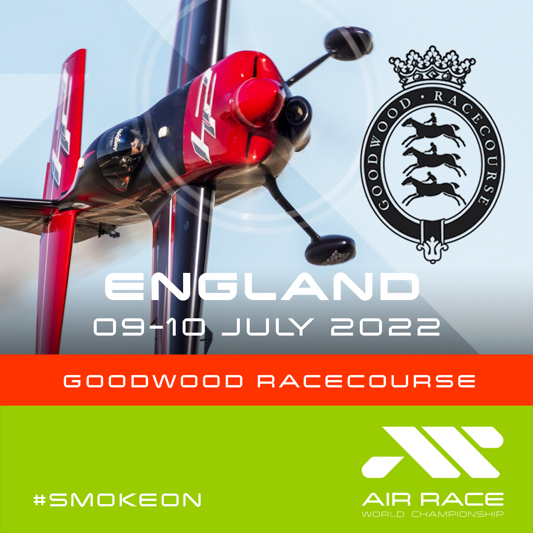 We’re very excited to announce that the inaugural race for the 2022 AIR RACE World Championship will take place at Goodwood Racecourse in the UK - what a venue for the first racing of the Series!

#airrace #smokeon