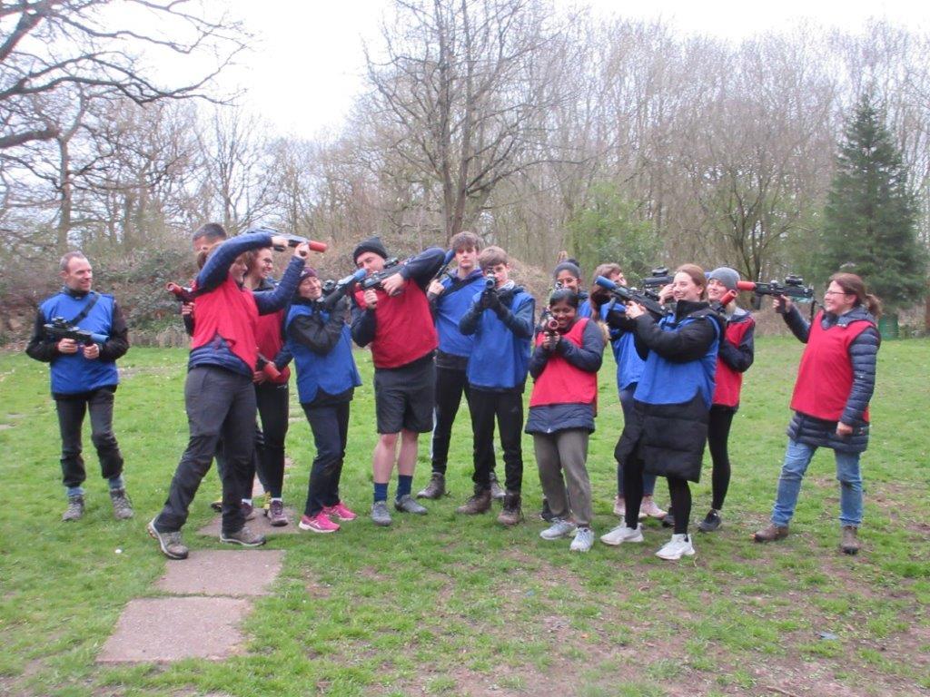 HPVsupergroup's tweet photo. Fun in the woods shooting each other for our research group yesterday! Brilliant fun and excellent team building! 😃🤣
Thank you to Mark @Laser_Shooting for a great session. 
@Higgs_Lab_UoB 
@IcgsUob https://t.co/zepKLVcsrg