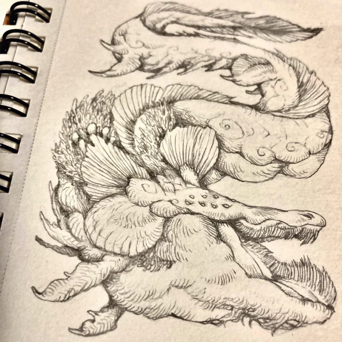 空気中の霞を食べてそうな生き物が描けました。 