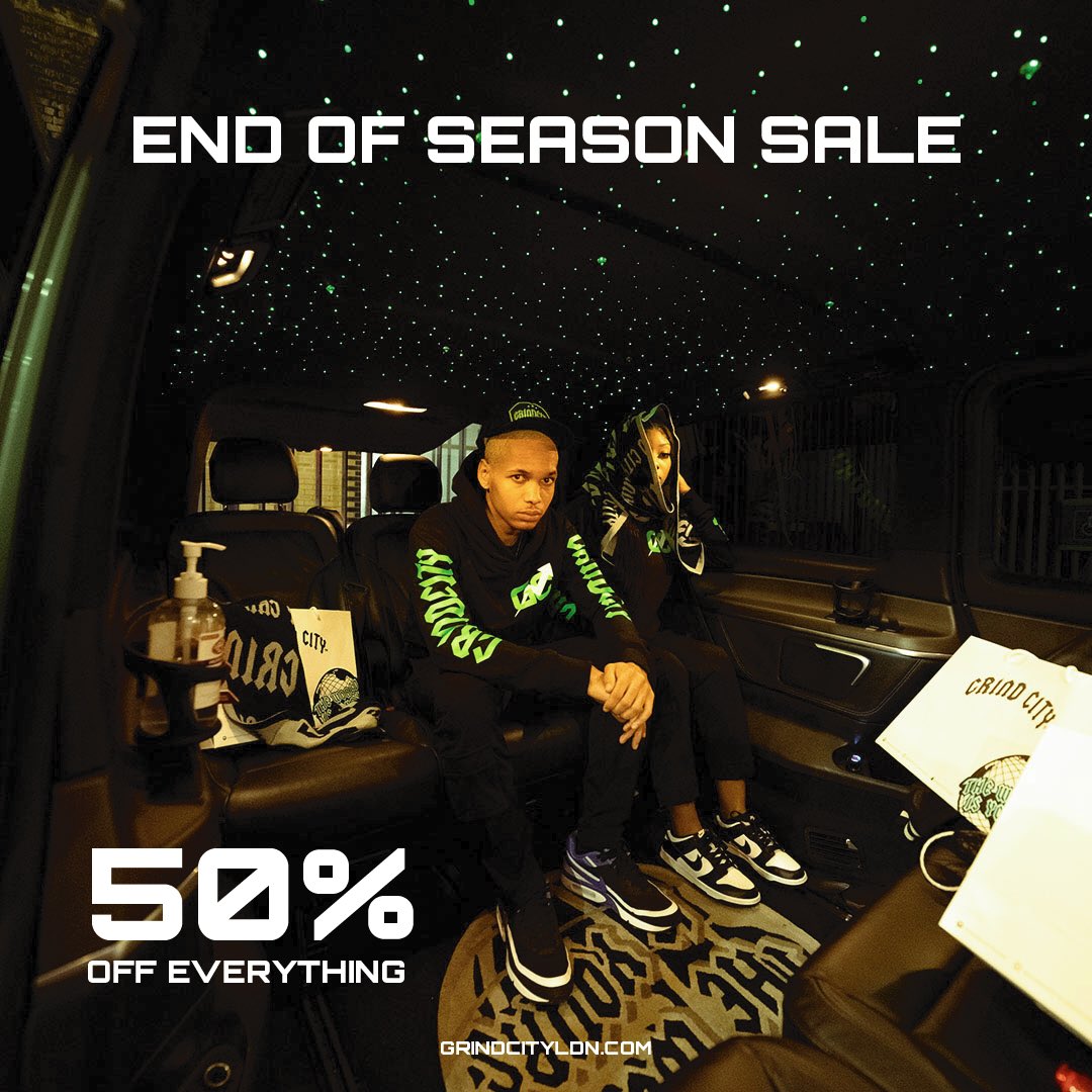 GrindCityLdn's tweet photo. A HUGE 50% OFF ALL ITEMS ONLINE 
CODE - ENDOFSEASON

https://t.co/05wjQ4YDVl https://t.co/3mjUL5XtF2