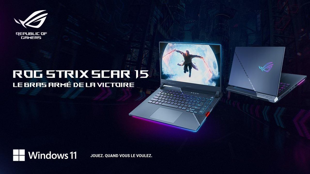 🔥 ULTRAS 🔥

Si vous me suivez, vous avez déjà vu ce ROG STRIX SCAR 15 sous Windows 11, avec un processeur i9 12900, 32 gb de RAM et équipé d'une 3070 Ti.
Je l'offre à l'un d'entre vous !

Pour participer :
- RT ce tweet
- Follow <a href="/ASUS_ROG_FR/">ROG France</a> &amp; <a href="/CHOWH1_/">👑 CHOWH1</a>

TAS 4/04
#Windows11 #AD