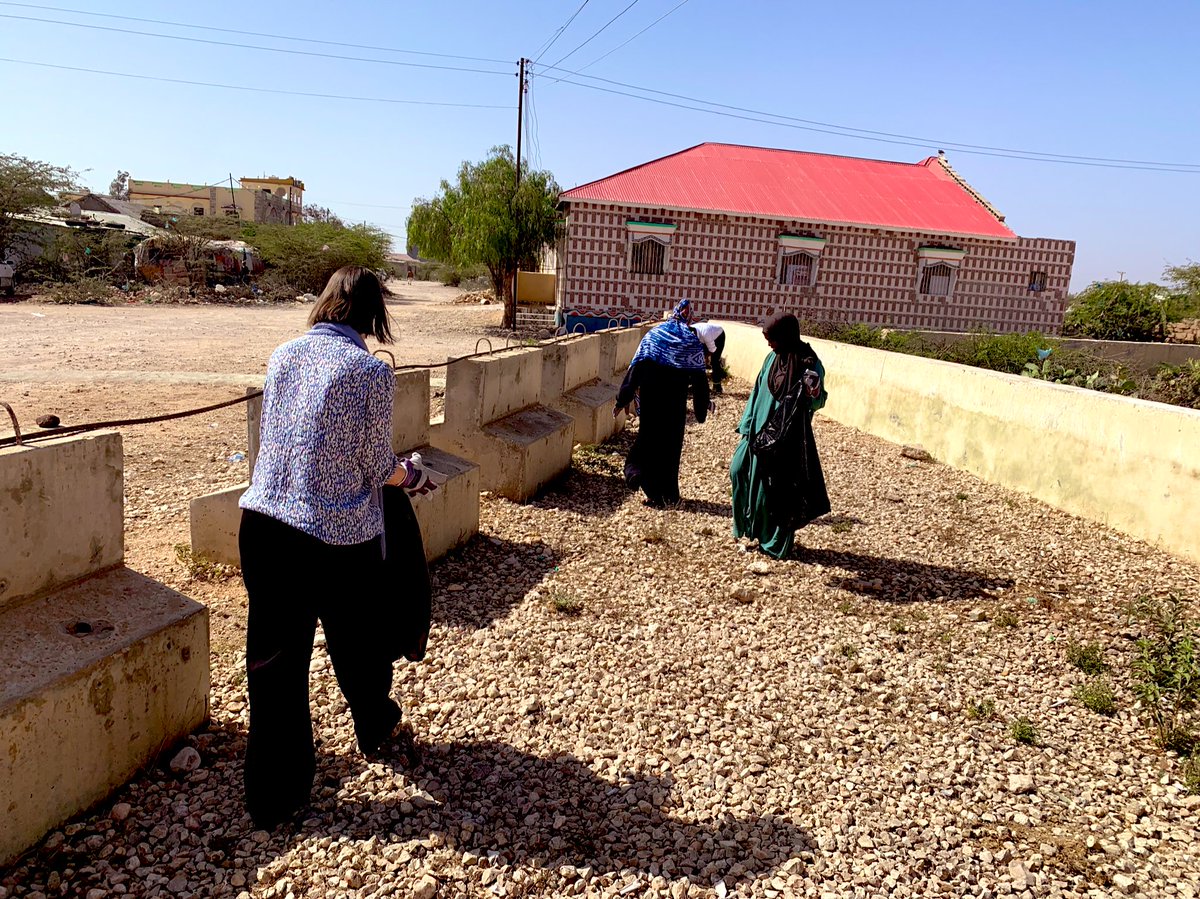 LizzieWFCDO's tweet photo. Some good team work to #CleanHargeisa near the British Office this morning with all of us pitching in to clear up plastic, glass and other rubbish from the streets. #NadiifiHargeysa is such a great initiative from @AbdikarimMoge to help to transform Hargeisa https://t.co/G8vBPO5sl8