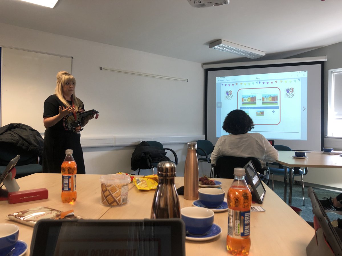 Jane_Arthur_'s tweet photo. Day 2 @EdISGlasgow Team training @BlairvadachOEC 🏔🌲🗺🧭 #creativity #learning super hearing all about the use of digital from @MissLMacDonald @StSandStKGCC DHT/DLOL to support #accessibility #inclusion 📲 #bitboards @BookCreatorApp 👍🏼😃 @LindaLogue10 @andrewjewell @GlasgowRTC https://t.co/8Bw2h6AXmv