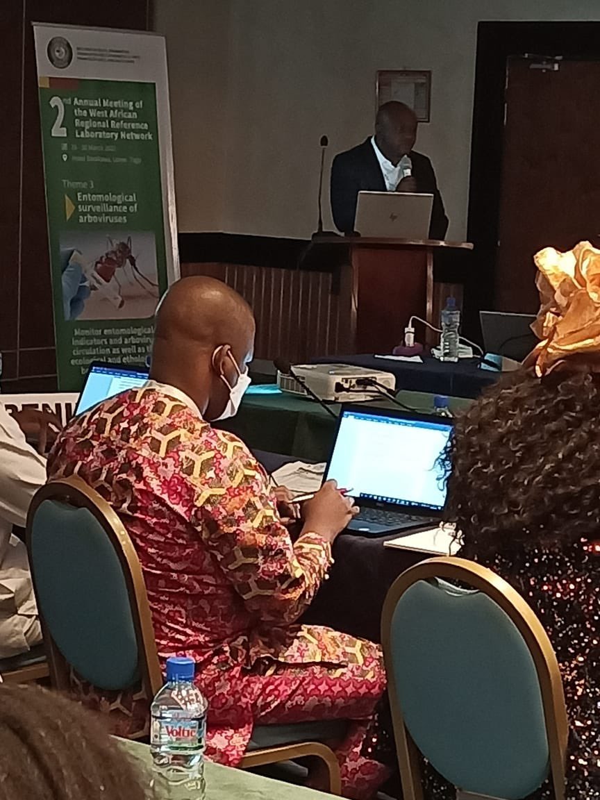 GETConsortium's tweet photo. Pictures of our COO- @DrAyodotun presenting the draft of the ECOWAS Biosecurity Policy at the West Africa Health Organization (WAHO) Annual meeting in Lome Togo.

#biosecuritypolicy https://t.co/K0kpffGpnw