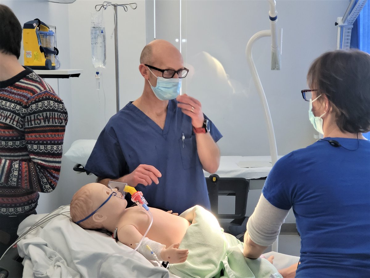 NorthumbriaDASH's tweet photo. NECTAR (North East &amp; Cumbria Transport and Retrieval) 'Paediatric Stabilisation Training Day'.
Great images of the critically ill wheezy child scenario,  preparing the child for the retrieval team @NECTARtransport https://t.co/Cnezywbyex