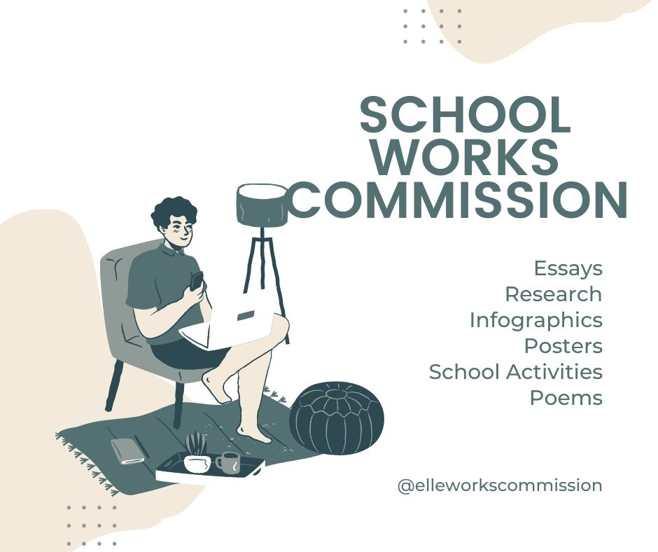 ellecommss's tweet photo. Hi everyone, ellecommss is now accepting school works commission.
-accepting essays, posters, researches, etc.
-dm is the key for as low as 30 pesos for commission https://t.co/EV1ddrWFg4