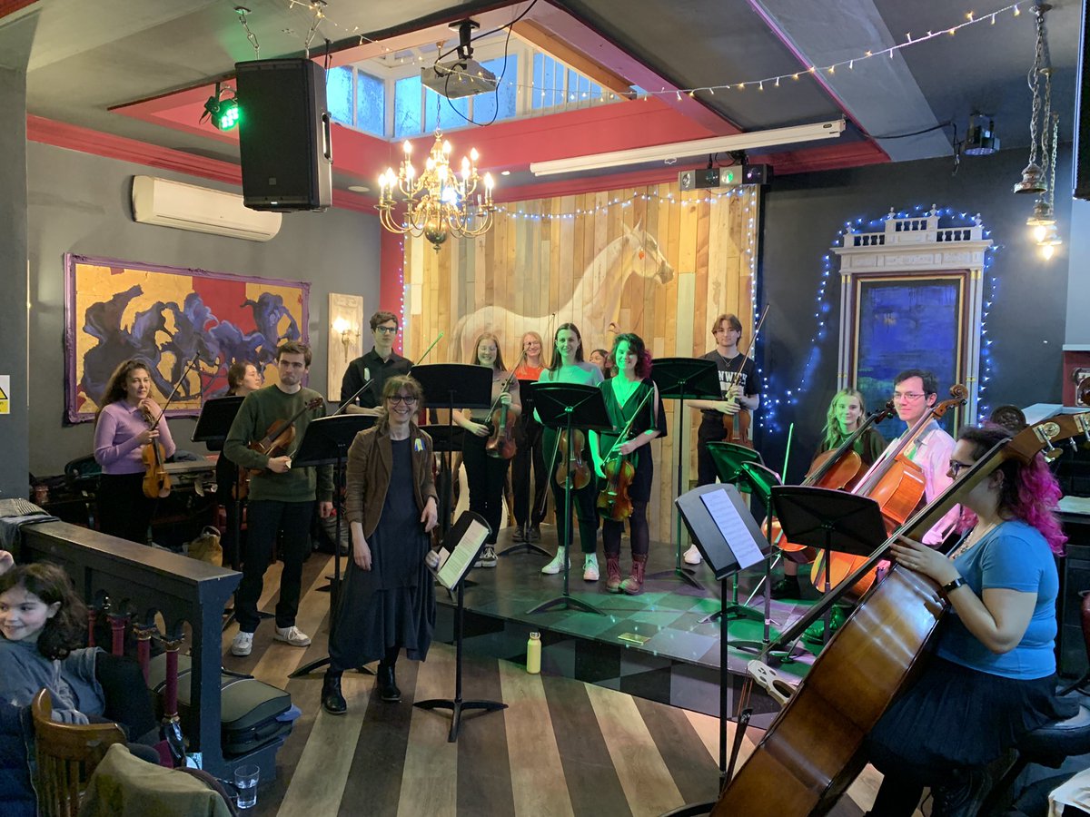 SinfoniaUkc's tweet photo. Fantastic gig @ the Eleto Café in Folkestone last night. @SinfoniaUkc Kira Hilton,viola scholar, was superb in @johnwoolrich2 Ulysses Awakes. Looking forward to our next concert @ the Colyer Ferguson on sat 2/04 @ 5pm. Charlotte Cane will perform the solo in Woolrich’s Ulysses. https://t.co/P0KDUNzfSv