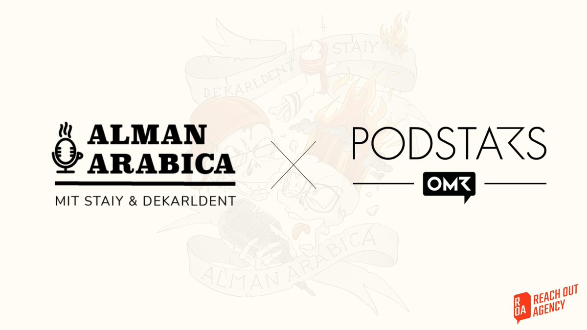 AgencyOut's tweet photo. Der Podcast @AlmanArabica mit & von @StaiyLIVE und @Dekarldent machen🤝mit #Podstars von @OMRockstars 🚀
Wir sind super gespannt auf die weitere Entwicklung und freuen uns über die vielen neuen Gesichter in der wöchentlichen Alman-Besprechung👀 https://t.co/CaE8FvctfW