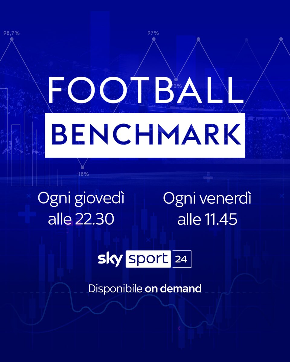 #FootballBenchmark
Ogni giovedì alle 22.30
Ogni venerdì alle 11.45
Su Sky Sport 24
Disponibile on demand
➖
#SkySport <a href="/Football_BM/">Football Benchmark</a> <a href="/LucaMarchetti/">Luca Marchetti</a>