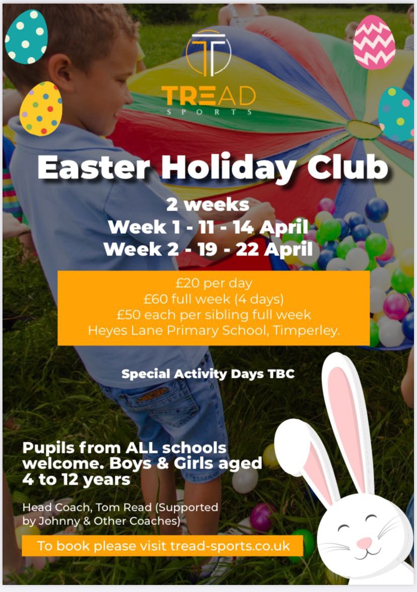 thomasread3644's tweet photo. ***EASTER HOLIDAY CLUB**
Booking are OPEN and filling up thick and fast                                                       Don’t miss out to get booked visit https://t.co/L9lhoOubBA @HeyesLane @SpringfieldSPS @SacredHeartM23 @OFBrowPrimary #holidaycourse#timperley# https://t.co/Hwbbl76jTk