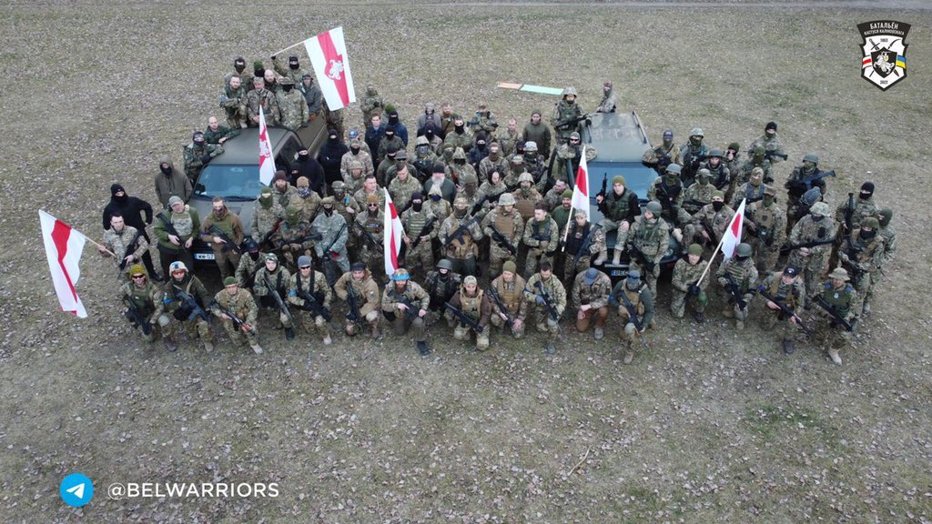 HannaLiubakova's tweet photo. This is the Belarusian battalion named after Kastus Kalinouski in #Ukraine. Belarusian heroes who are helping Ukrainians defend themselves. I have friends there and I know that these people are ready to risk their lives to protect both Ukraine and #Belarus https://t.co/3YUBnTBOyW