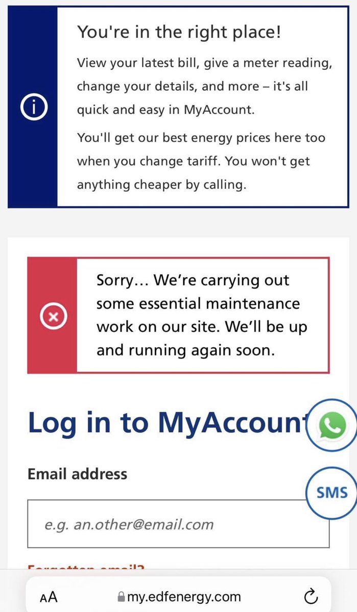 itsmechazxd's tweet photo. @thismorning On the energy meter topic, convenient how their sites are carrying out maintenance…. #MartinLewis #ThisMorning https://t.co/rL8xvygFuo