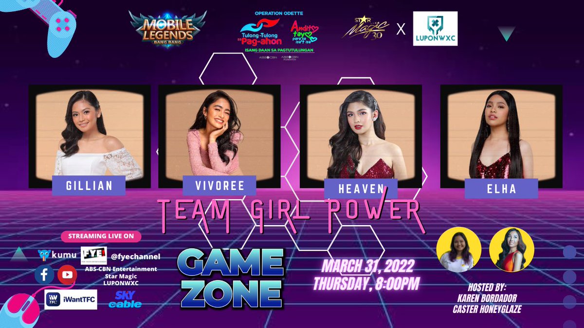 Karen_Bordador's tweet photo. Hosting this tonight at 8pm! To all the ML gamers… you gotta watch us! 💋 Time to play and help out at the same time!  This is a fundraising stream for those affected by the recent typhoon Odette. See ya! https://t.co/N3W6ts0ny7