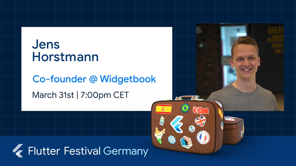 FlutterBerlin's tweet image. Our next speaker is @jens_hor for the meetup today! Jens will talk to us about "Widgetbook - Your custom widget library and collaboration platform for Flutter".
Do not forget to RSVP --> meetup.com/flutter-berlin…
#FlutterFestivals #FlutterFestivalGermany