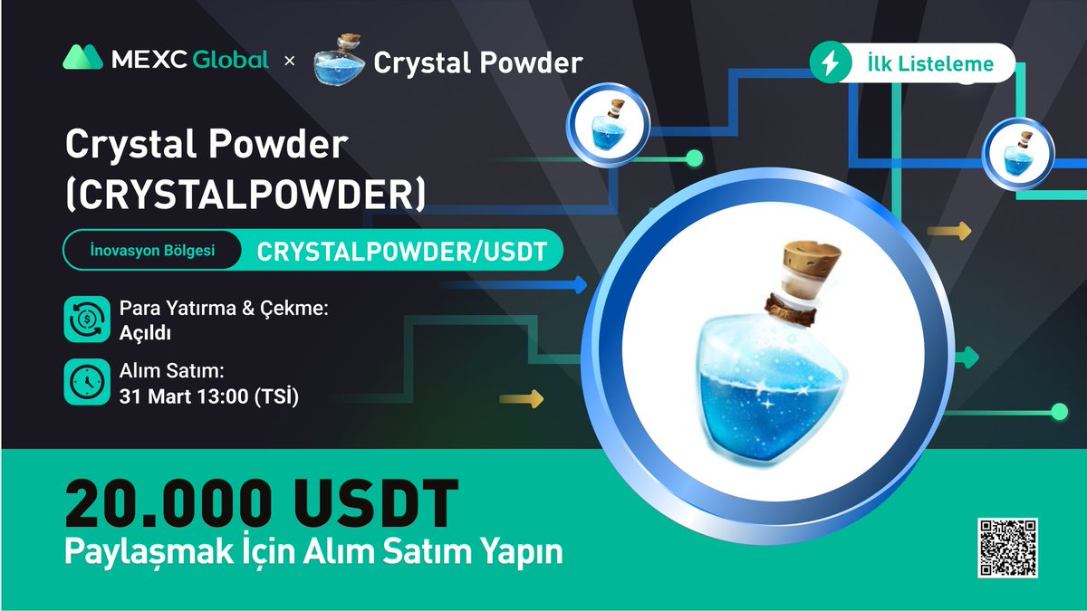 MEXC_Turkce's tweet image. 🔥 @The_Lost_Throne #CRYSTALPOWDER Alım Satım Yarışması Birazdan Başlıyor!

🏆 20.000 $USDT Kazanmak için Alım Satım Yapın!

📅 Etkinlik Tarihi: 31 Mart 13.00 - 4 Nisan 18.00

📌 Ayrıntılar: bit.ly/3K4JmdD

👉Hesap Açın: bit.ly/3GU1e8j