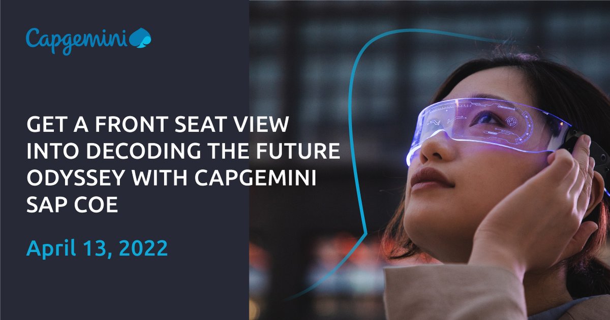 CapgeminiIndia's tweet photo. #CapgeminiSAPCoE brings to you an exciting series ‘Decoding The Future Odyssey’ lined up in 2022! Join us for the 1st episode on ‘Sustainable Supply Chain’.
Register now: https://t.co/OeYt3QaQSB
#DecodingTheFuture #SustainableSupplyChain #CapgeminiSustainability https://t.co/D1rb0hwqg8