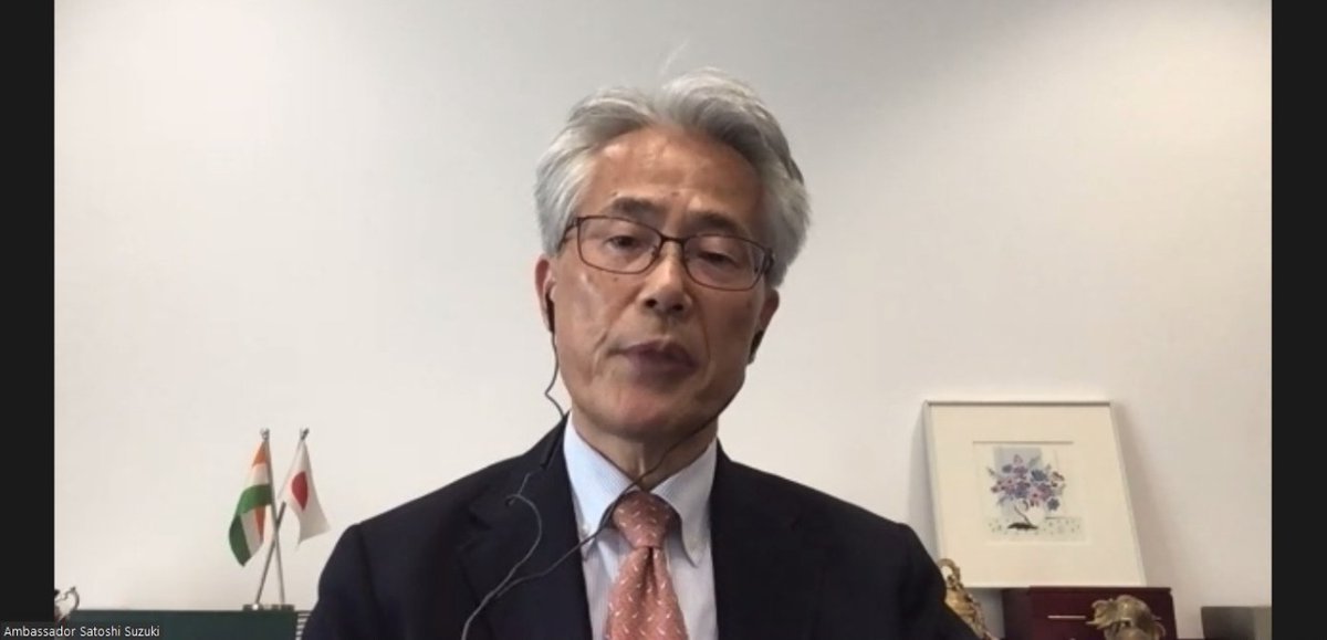 ICRIER's tweet photo. H.E. Satoshi Suzuki, Ambassador of Japan to India expressed his views on the ongoing Ukraine-Russia war. He said, "we cannot rely on China and Russia for the supply of rare metals. We need to diversify the #supplychain. 

#IndiaJapanRelations https://t.co/MlKysxWam4