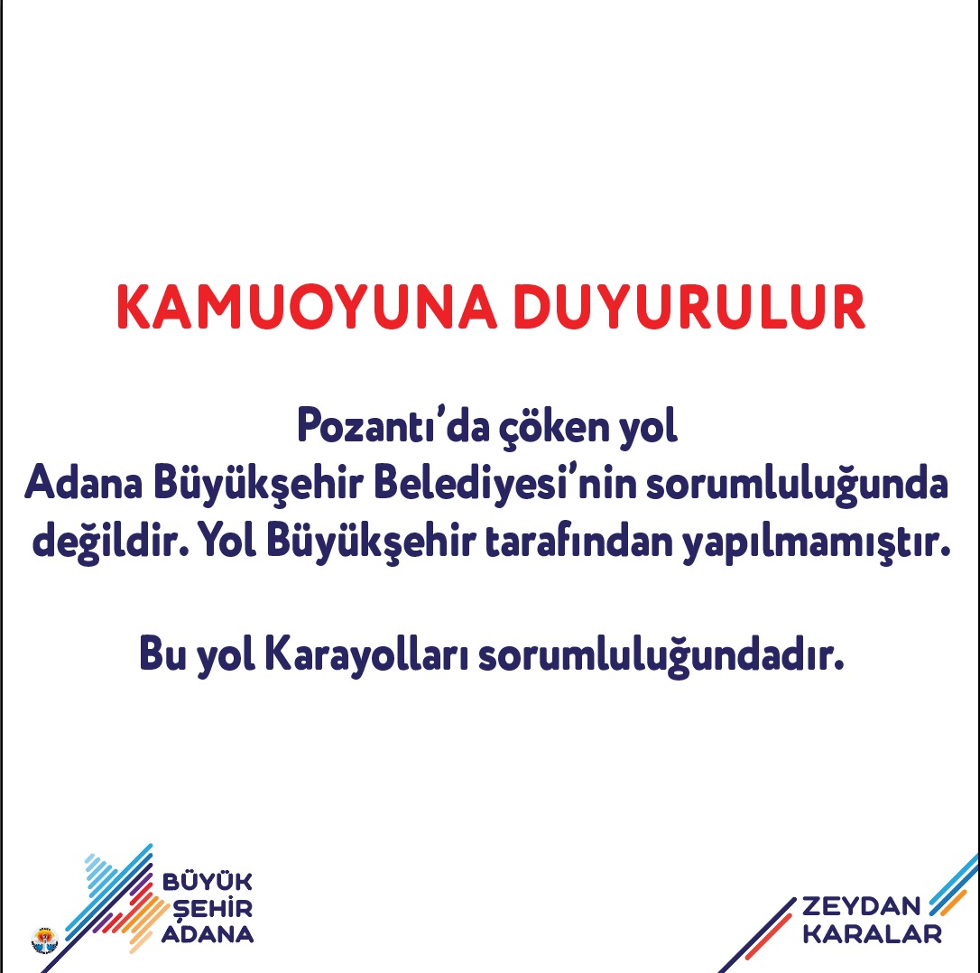 Adana_Bld's tweet photo. Kamuoyuna duyurulur! https://t.co/QajCnYSqRR