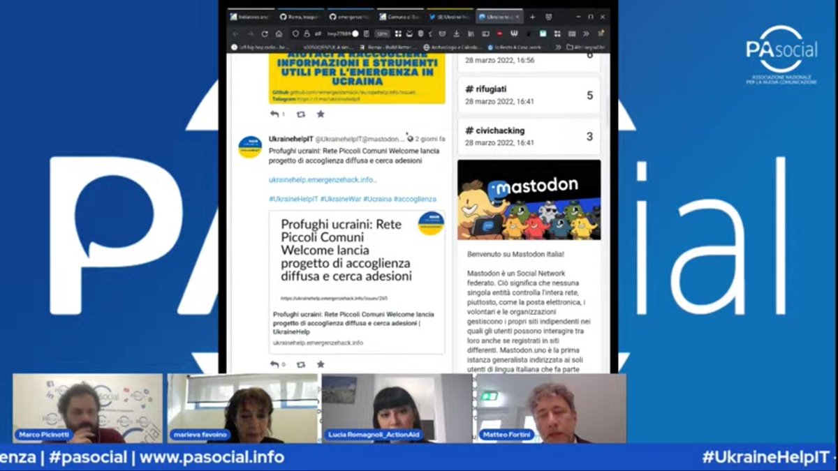 UkraineHelpIT's tweet image. Ora live su #PaSocial @matt_fortini spiega come, con delle semplici label su #Github, le segnalazioni di #UkraineHelpIT vengono pubblicate anche su #Telegram, Twitter e @joinmastodon social aperto e decentrato, senza traccianti. Qui il nostro profilo mastodon.uno/@UkrainehelpIT