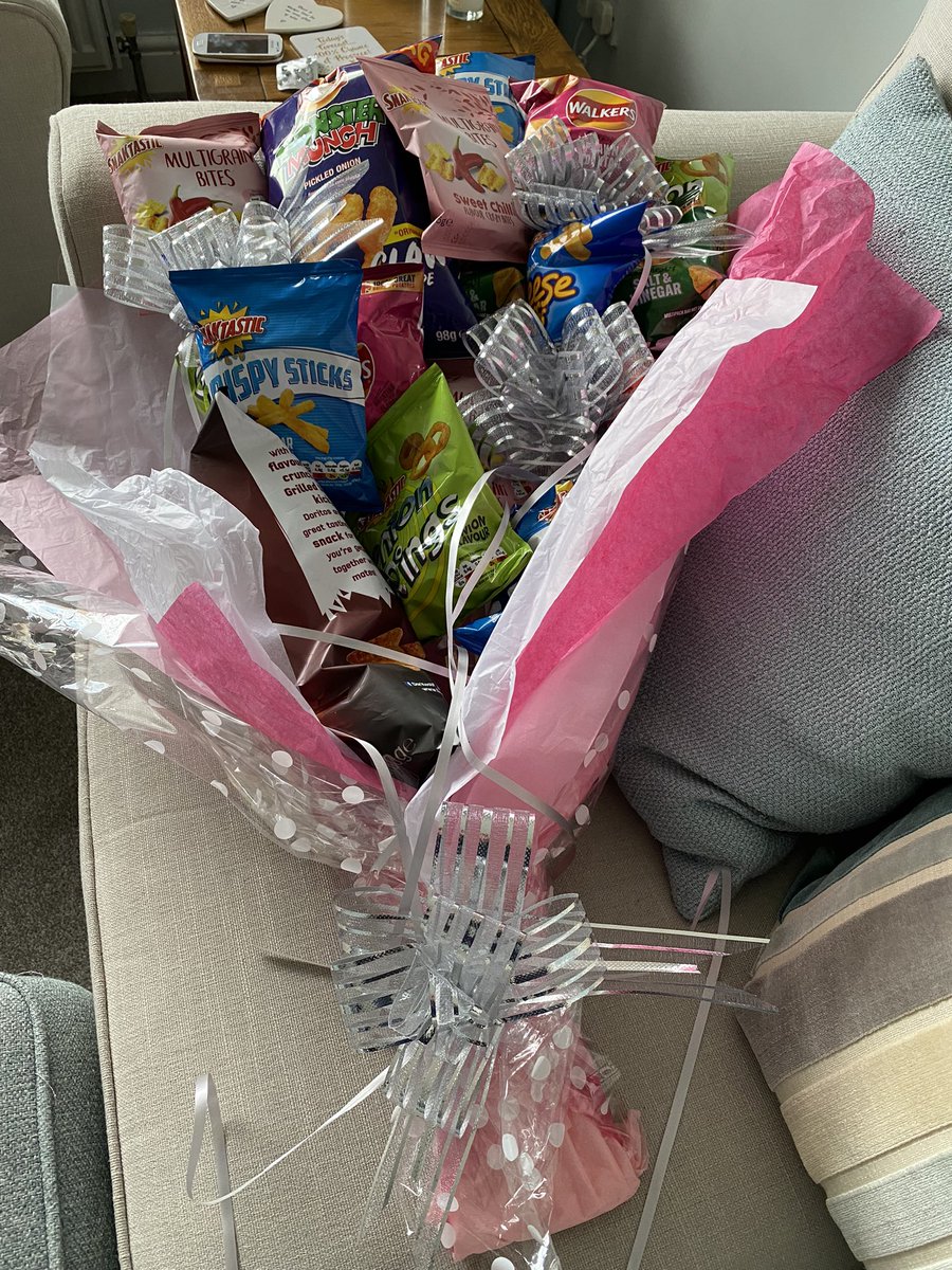 kbmanc77's tweet photo. I love working at @TheWilmAcad. We have the best staff and children. Today my fabulous caring colleague presented me with a bouquet of ……crisps!! They know I don’t eat chocolate! #beststaff #bestchildren #bestschool https://t.co/RaQz1wfAvQ